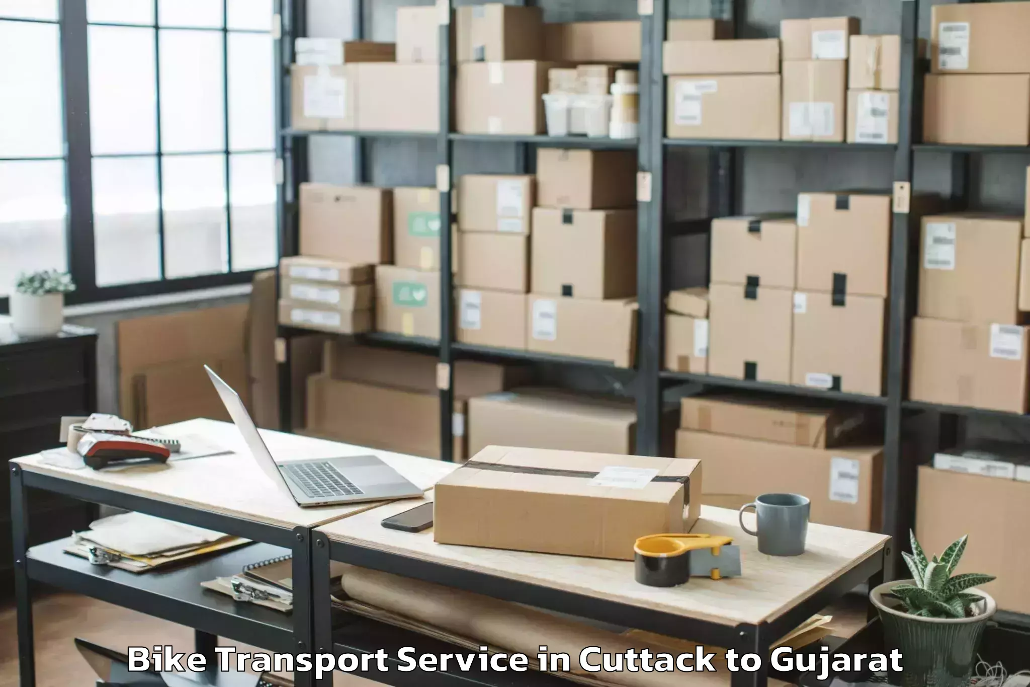 Cuttack to Delvada Bike Transport Booking